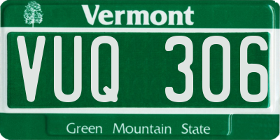 VT license plate VUQ306