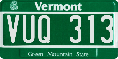 VT license plate VUQ313