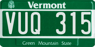 VT license plate VUQ315