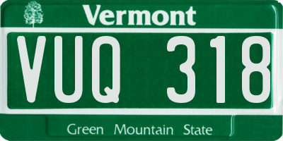 VT license plate VUQ318