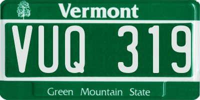 VT license plate VUQ319