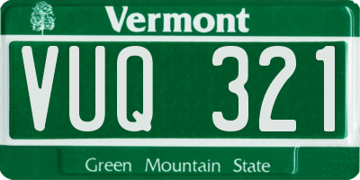 VT license plate VUQ321