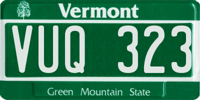 VT license plate VUQ323