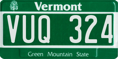 VT license plate VUQ324