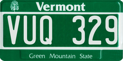 VT license plate VUQ329