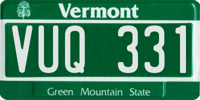 VT license plate VUQ331