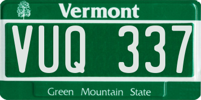 VT license plate VUQ337