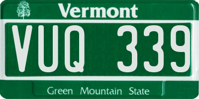 VT license plate VUQ339