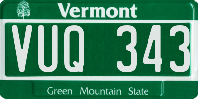 VT license plate VUQ343