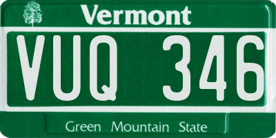 VT license plate VUQ346