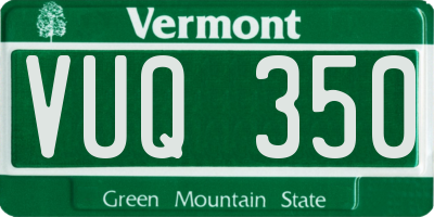 VT license plate VUQ350