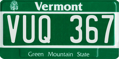 VT license plate VUQ367