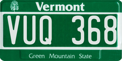 VT license plate VUQ368