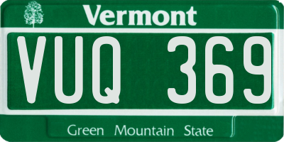 VT license plate VUQ369