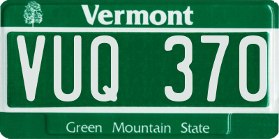 VT license plate VUQ370