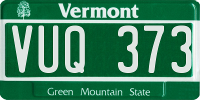 VT license plate VUQ373