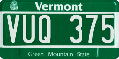 VT license plate VUQ375