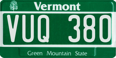 VT license plate VUQ380