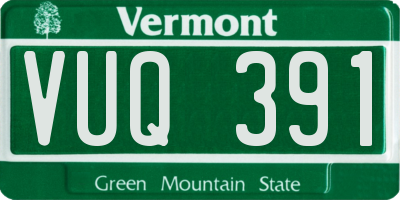 VT license plate VUQ391