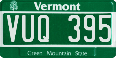 VT license plate VUQ395