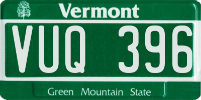 VT license plate VUQ396