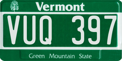 VT license plate VUQ397