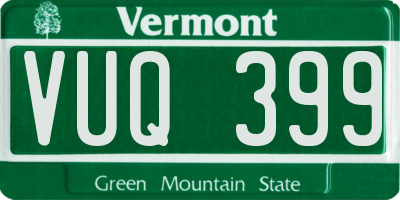 VT license plate VUQ399