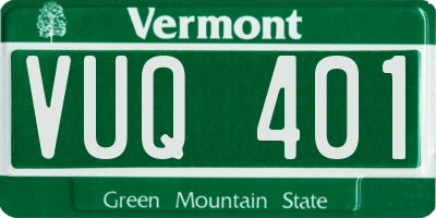 VT license plate VUQ401
