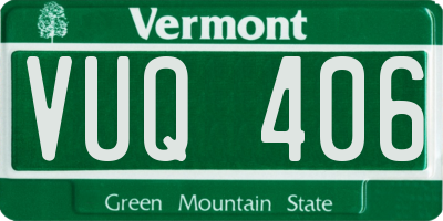 VT license plate VUQ406