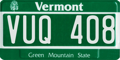 VT license plate VUQ408