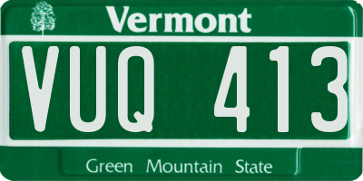 VT license plate VUQ413