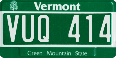 VT license plate VUQ414