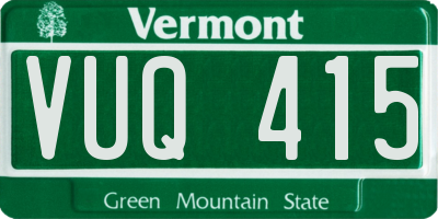 VT license plate VUQ415