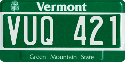 VT license plate VUQ421