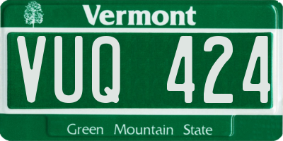 VT license plate VUQ424