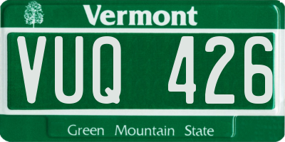 VT license plate VUQ426