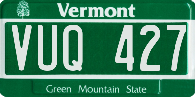 VT license plate VUQ427