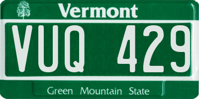 VT license plate VUQ429