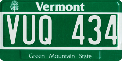 VT license plate VUQ434