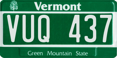 VT license plate VUQ437