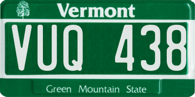 VT license plate VUQ438
