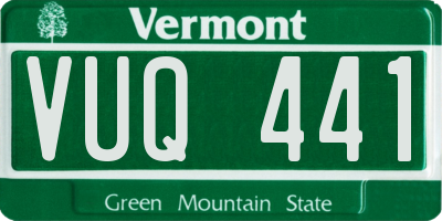 VT license plate VUQ441