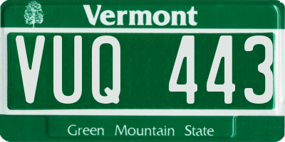 VT license plate VUQ443