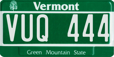 VT license plate VUQ444