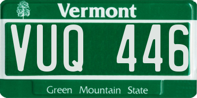 VT license plate VUQ446