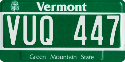 VT license plate VUQ447