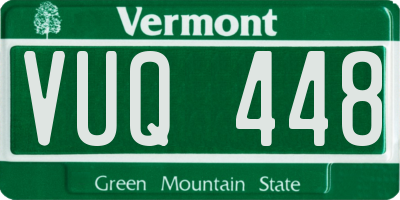 VT license plate VUQ448
