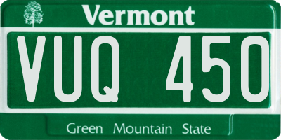 VT license plate VUQ450