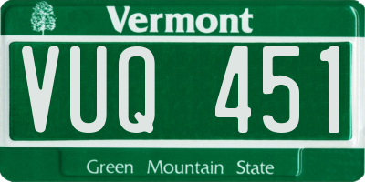 VT license plate VUQ451