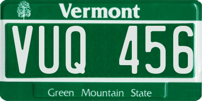 VT license plate VUQ456